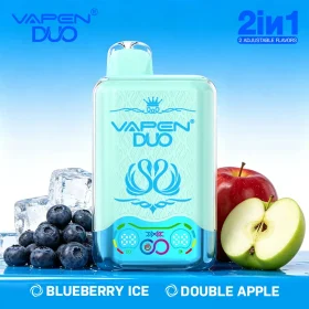 VAPEN DUO 40K blueberry ice and double apple dual flavor disposable vape with dual e-liquid tanks