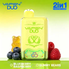 VAPEN DUO 40K gummy bears and blueberry raspberry dual flavor disposable vape with dual e-liquid tanks