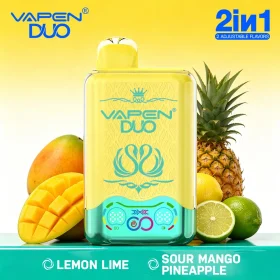 VAPEN DUO 40K lemon lime and sour mango pineapple dual flavor disposable vape with 2-in-1 flavor system