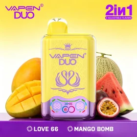 VAPEN DUO 40K love 66 and mango bomb dual flavor disposable vape with smart screen