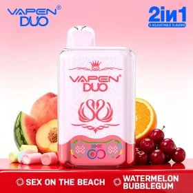VAPEN DUO 40K sex on the beach and watermelon bubblegum dual flavor vape with rotating mouthpiece
