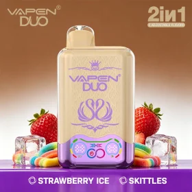 VAPEN DUO 40K strawberry ice and skittles dual flavor vape with 40,000 puffs and smart display