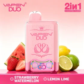 VAPEN DUO 40K strawberry watermelon and lemon lime dual flavor disposable vape with 2-in-1 rotating mouthpiece and smart display