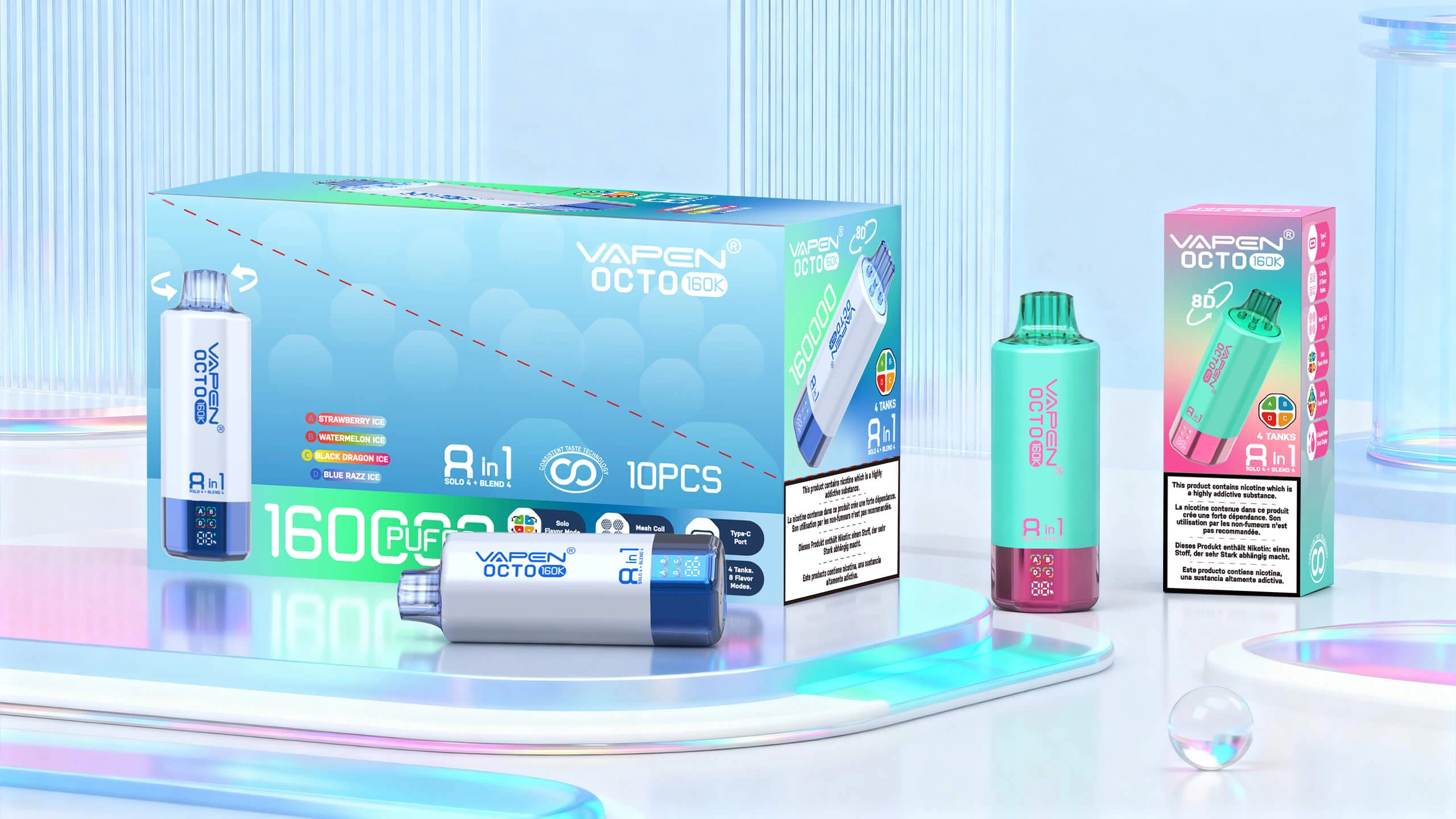VAPEN Octo 160K Disposable E-Cigarettes – 10pcs Display Box for Wholesale | Consistent Flavor