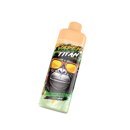 VAPEN TITAN 10K disposable vape with 10,000 puffs, refillable 20ml e-liquid tank, 650mAh battery, and Type-C fast charging.