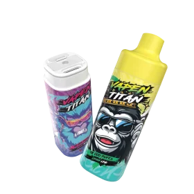 VAPEN TITAN 10K disposable vape with 10,000 puffs, refillable 20ml e-liquid tank, 650mAh battery, and Type-C fast charging.