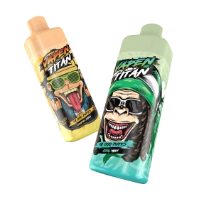 VAPEN TITAN 10K disposable vape with 10,000 puffs, refillable 20ml e-liquid tank, 650mAh battery, and Type-C fast charging.