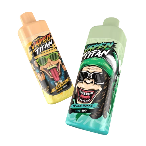 VAPEN TITAN 10K disposable vape with 10,000 puffs, refillable 20ml e-liquid tank, 650mAh battery, and Type-C fast charging.