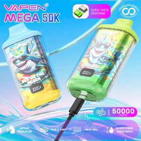VAPEN MEGA 50K Puff Disposable Vape 50000 60K 70K Puffs Vaper Big Puffs Bar JNR Falcon X Plus Wholesale I Vape Vapsolo Elf Electronic Cigarette Bars EU Warehouse (3)