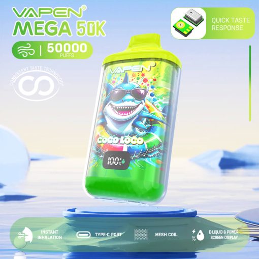 VAPEN MEGA 50K Puff Disposable Vape 50000 60K 70K Puffs Vaper Big Puffs Bar JNR Falcon X Plus Wholesale I Vape Vapsolo Elf Electronic Cigarette Bars EU Warehouse (3)