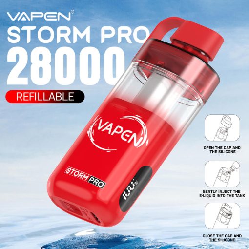 VAPEN STORM PRO 28K Puff Open System Vape 28000 28K 16K Puffs Vaper Big Puffs Bar JNR Falcon X Plus Wholesale I Vape Vapsolo Elf Electronic Cigarette Bars EU Warehouse 9