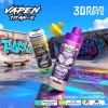 VAPEN TITAN-X 30K puffs refillable disposable vape with 30,000 puffs, rechargeable 650mAh battery, adjustable airflow, and large tank.