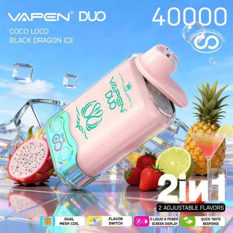 vapen-duo-40k-puff-2in1-vape-twins-vape-coco-loco-black-dragon-ice-dual-tank-dual-coil-switchable-flavors-smart-led-display