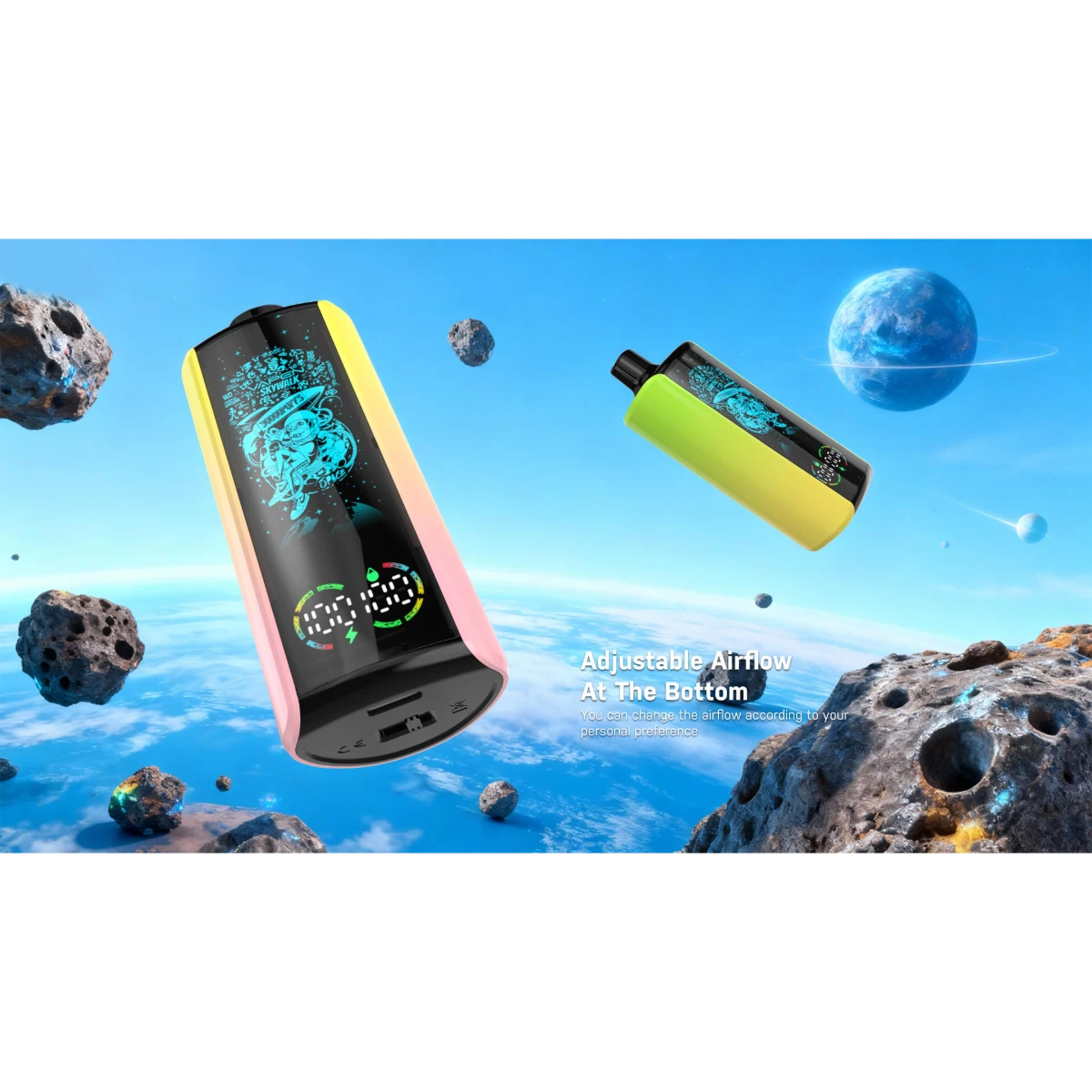 VAPEN SKYWALK 30K adjustable airflow system for smoother draws and leak-proof performance.