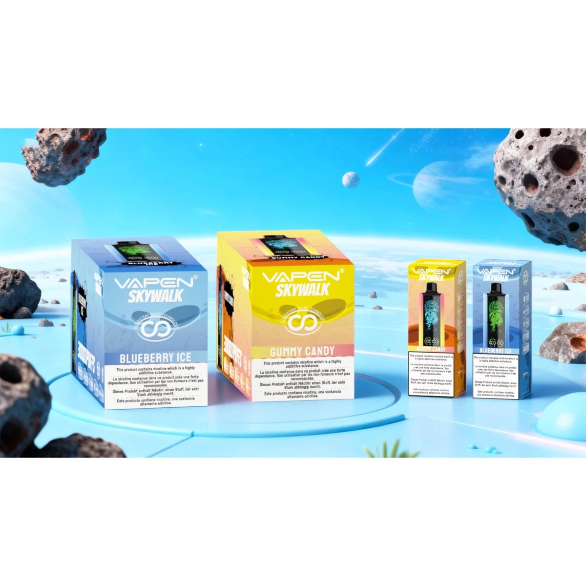 VAPEN SKYWALK 30K retail packaging with display box and single disposable vape unit.