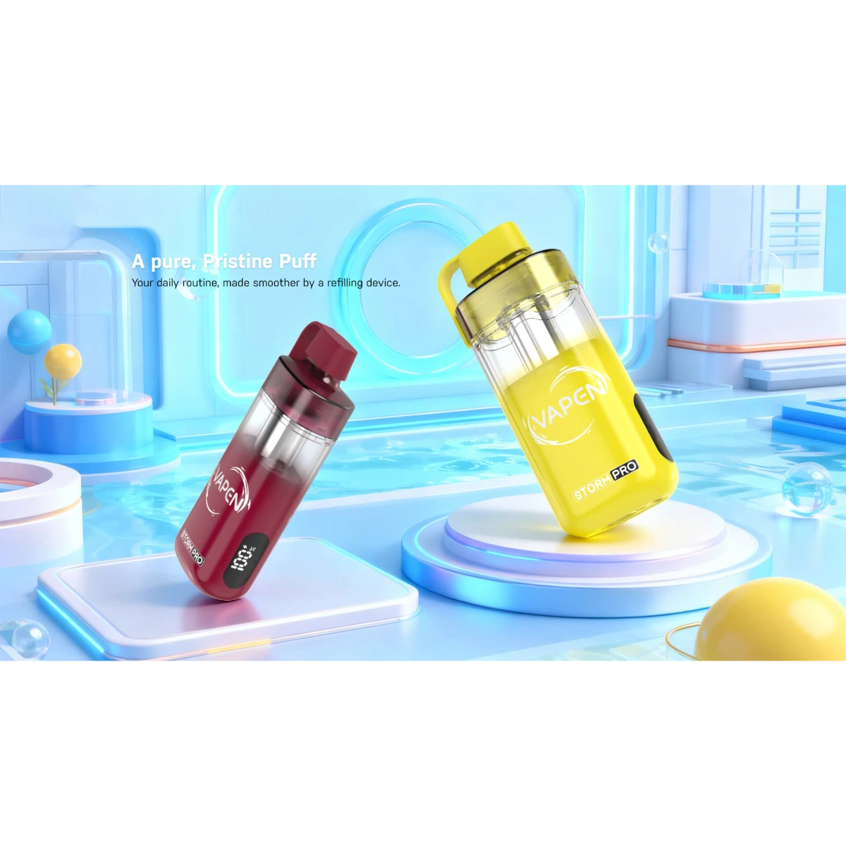 VAPEN STORM PRO 28000 featuring adjustable airflow and mesh coil technology for pure, smooth flavor and consistent vapor quality.