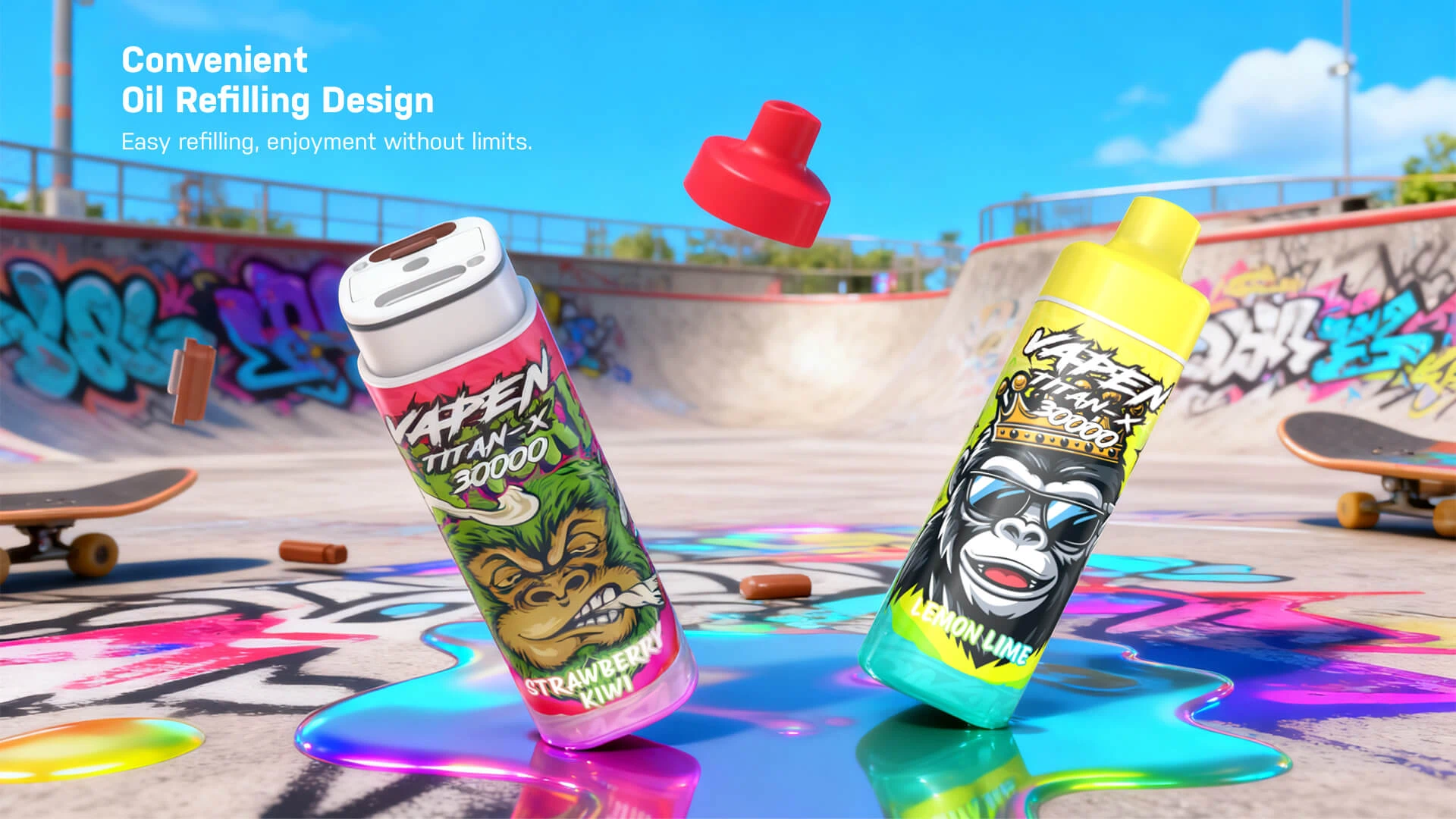 VAPEN TITAN-X 30K Refillable Vape with 30ml Top-Fill E-liquid System
