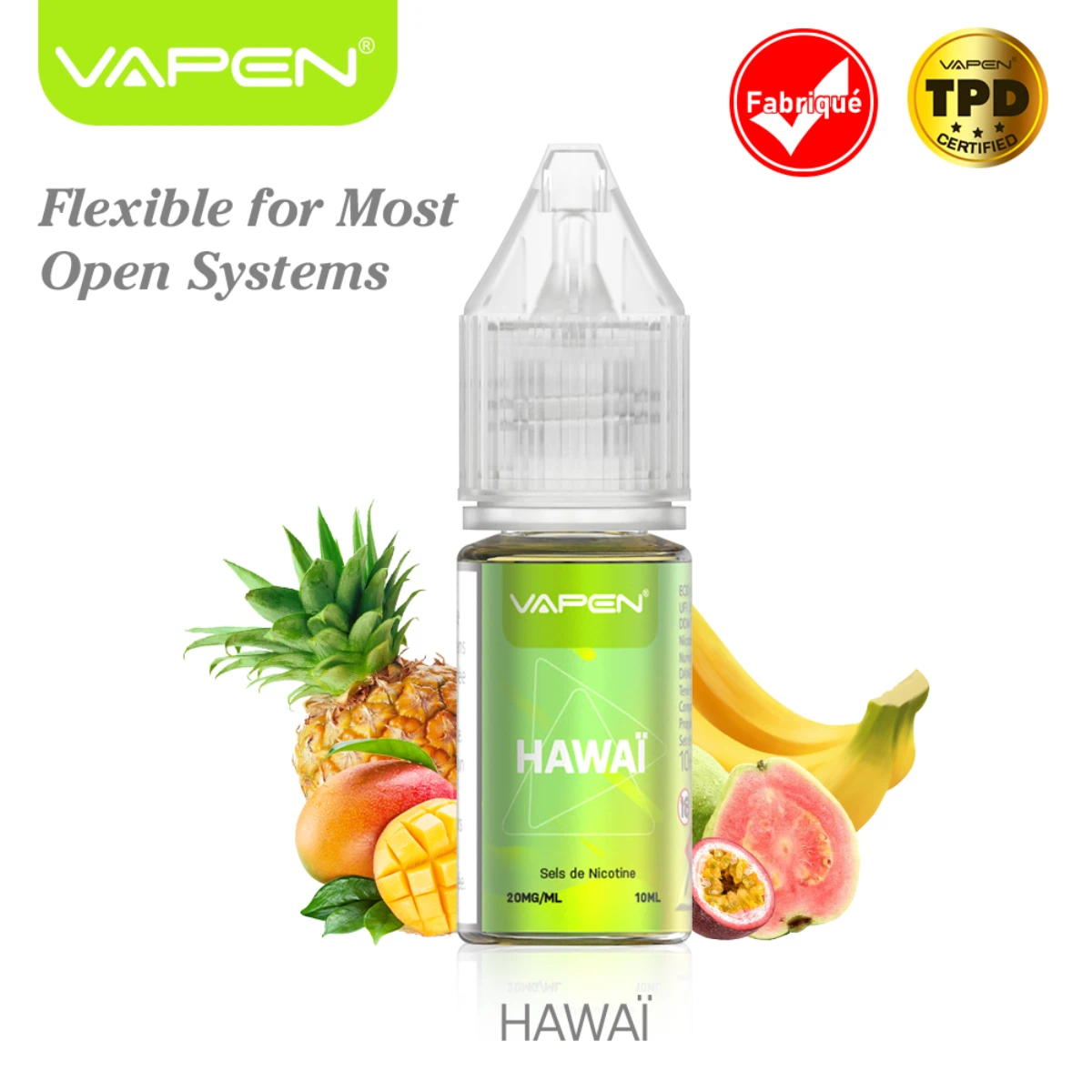 VAPEN-E-LIQUID-Hawai-10ml-2-–-Tropical-fruit-French-label.