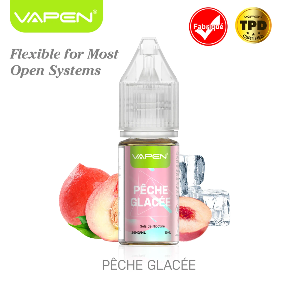VAPEN-E-LIQUID-Peche-Glacee-10ml-2-–-Peach-ice-French-label.
