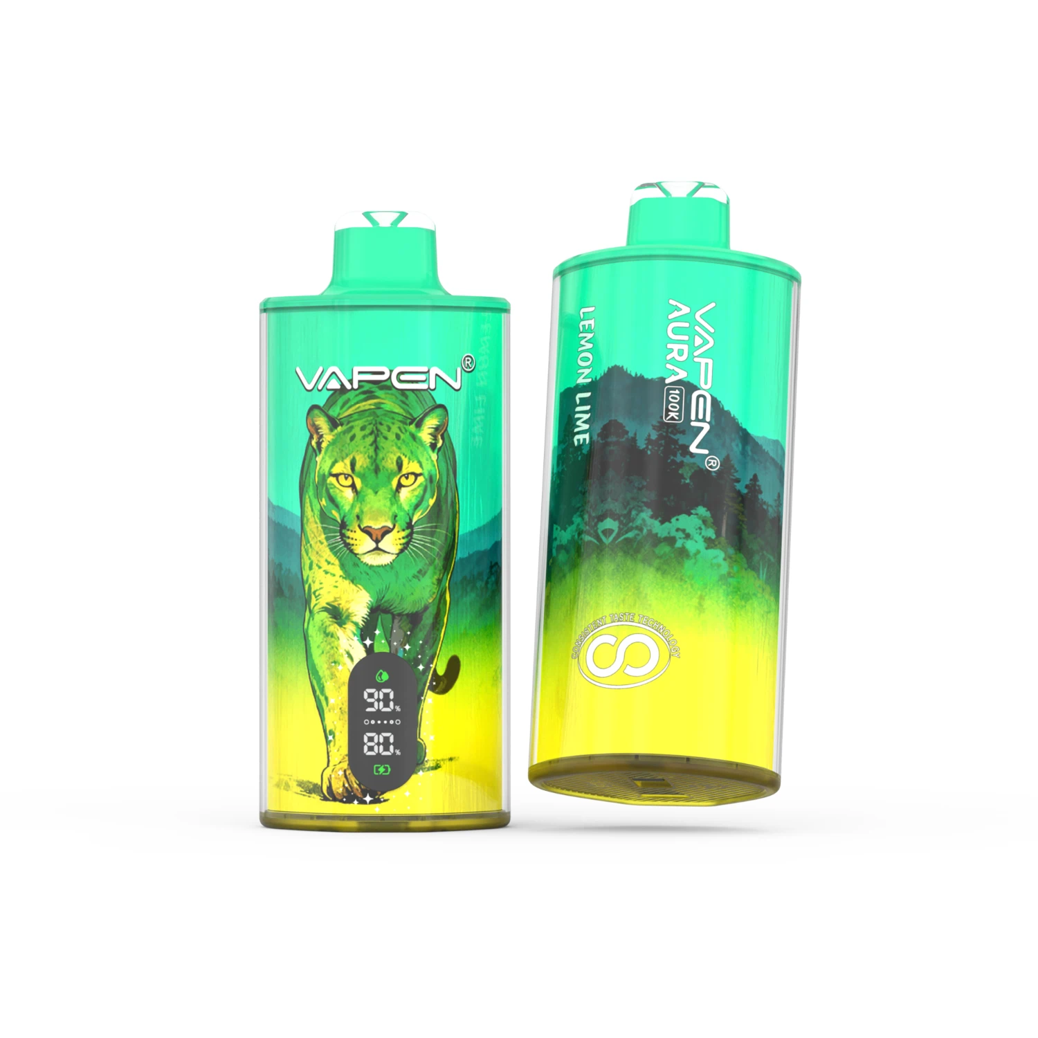 VAPEN AURA 100K Lemon Lime disposable vape with pure flavors and consistent taste.