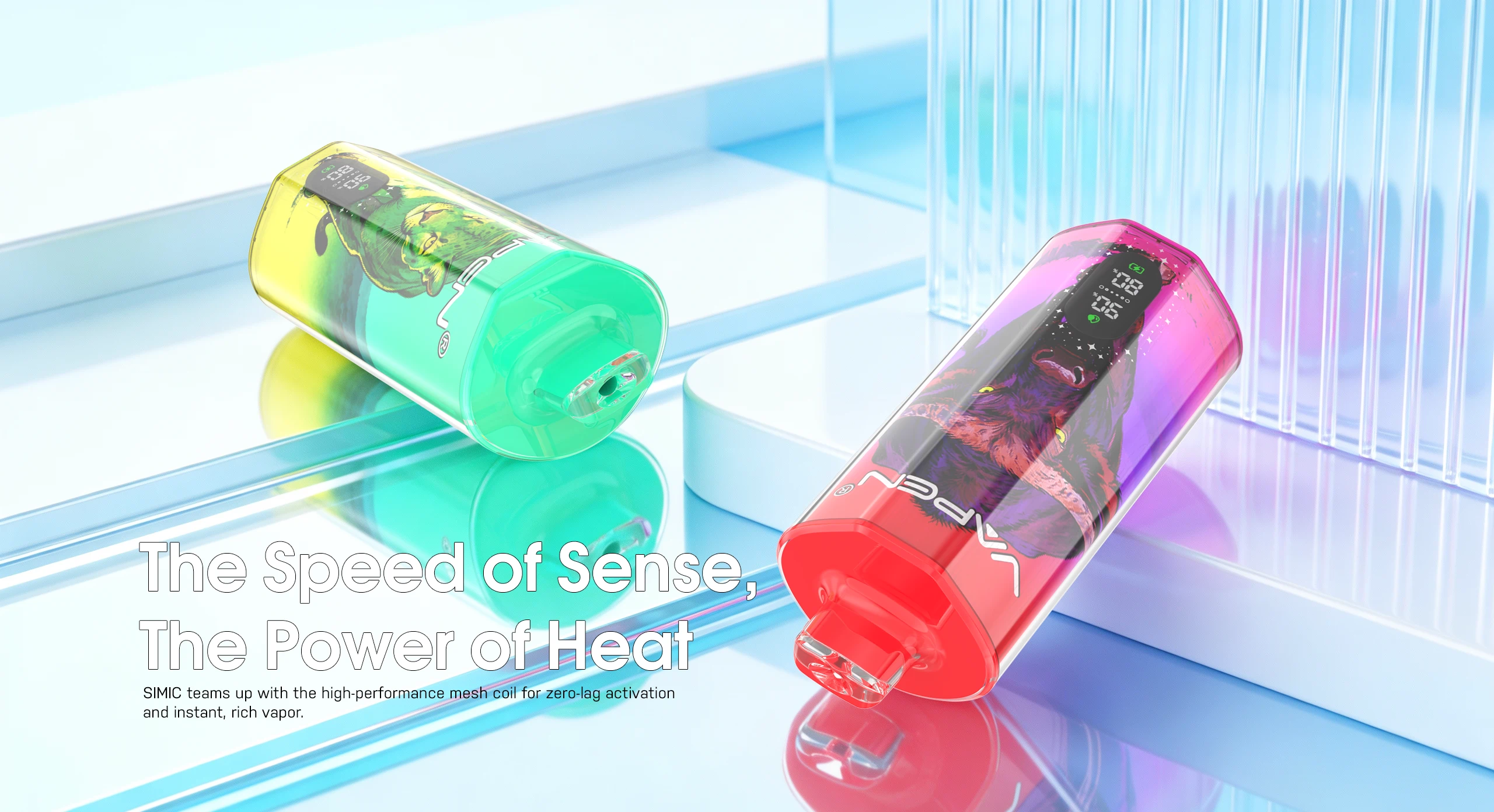 VAPEN AURA 100K SIMIC 16ms fast response with 1.0Ω mesh coil for instant activation and powerful vapor burst.