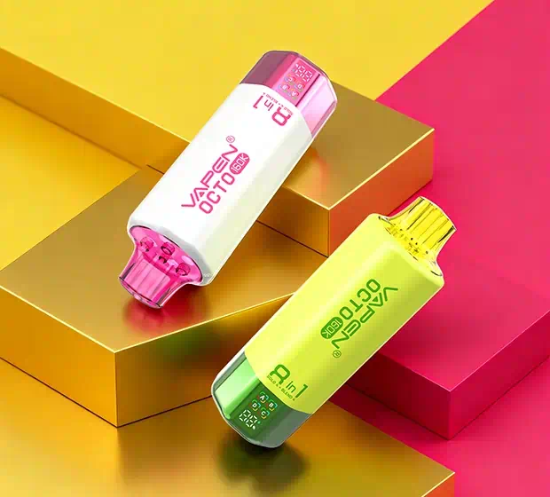 VAPEN OCTO 160K 8‑in‑1 disposable vape with 4 independent e‑liquid tanks, 8 modes (solo and blend), Taste Consistency Technology, and an 850mAh rechargeable battery.