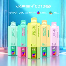 VAPEN OCTO 160K 8in1 Disposable Vape with 160,000 Puffs, Quad Mesh Coil, and Smart Display.