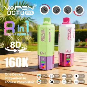 VAPEN OCTO 160K 8-in-1 multi-flavor disposable vape with quad tank system and adjustable airflow