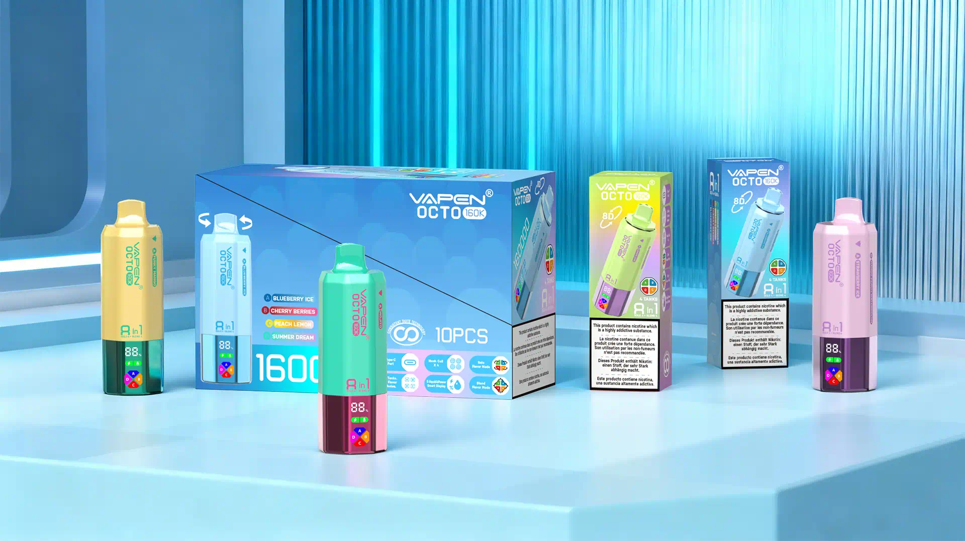 VAPEN OCTO 160K Premium Retail Packaging and Wholesale Display Box.