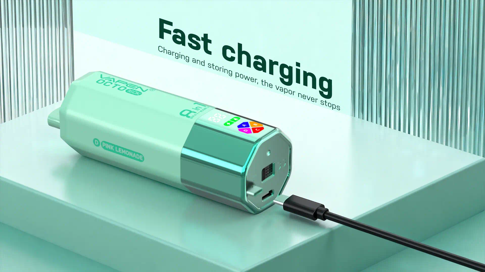 VAPEN OCTO 650mAh Type-C Rechargeable Battery for Long-lasting Use.