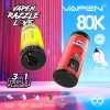 VAPEN RAZZLE LOVE 80K 3-in-1 triple flavor disposable vape with 80,000 puffs, rotating mouthpiece, triple mesh coils, 3 independent tanks, smart LED display, and Type-C fast charging