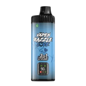 VAPEN RAZZLE LOVE 80K Blue Berry Fusion triple flavor – Blue Sour Raspberry, Blue Rasp Cherry, and Blueberry Ice disposable vape flavor series