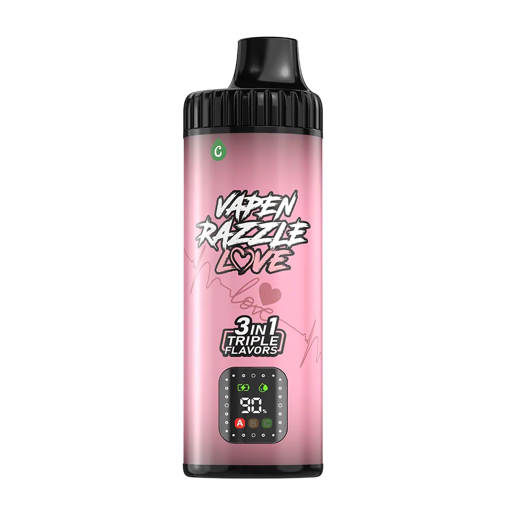 VAPEN RAZZLE LOVE 80K Icy Fruit Fusion triple flavor – Watermelon Ice, Peach Ice, and Grape Ice disposable vape flavor series