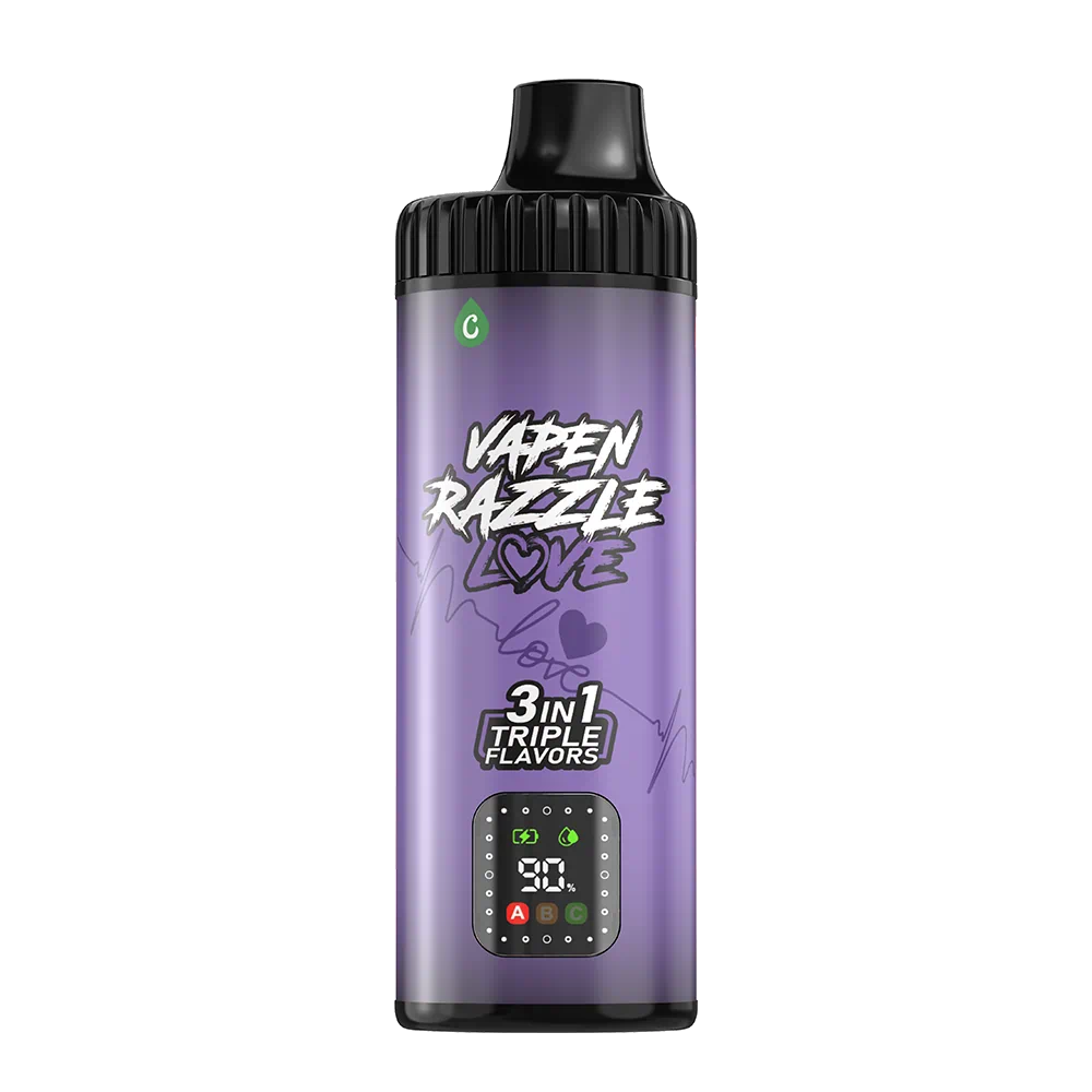 VAPEN RAZZLE LOVE 80K Juice Fusion triple flavor – San Francisco, Black Dragon Ice, and Cherry Bomb disposable vape flavor series