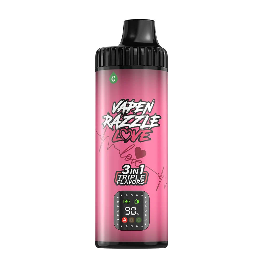 VAPEN RAZZLE LOVE 80K Mixed Berry Fusion triple flavor – Mixed Berry, Peach Berry, and Strawberry Kiwi disposable vape flavor series