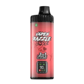 VAPEN RAZZLE LOVE 80K Red Berry Fusion triple flavor – Strawberry Kiwi, Strawberry Banana, and Strawberry Watermelon disposable vape flavor series