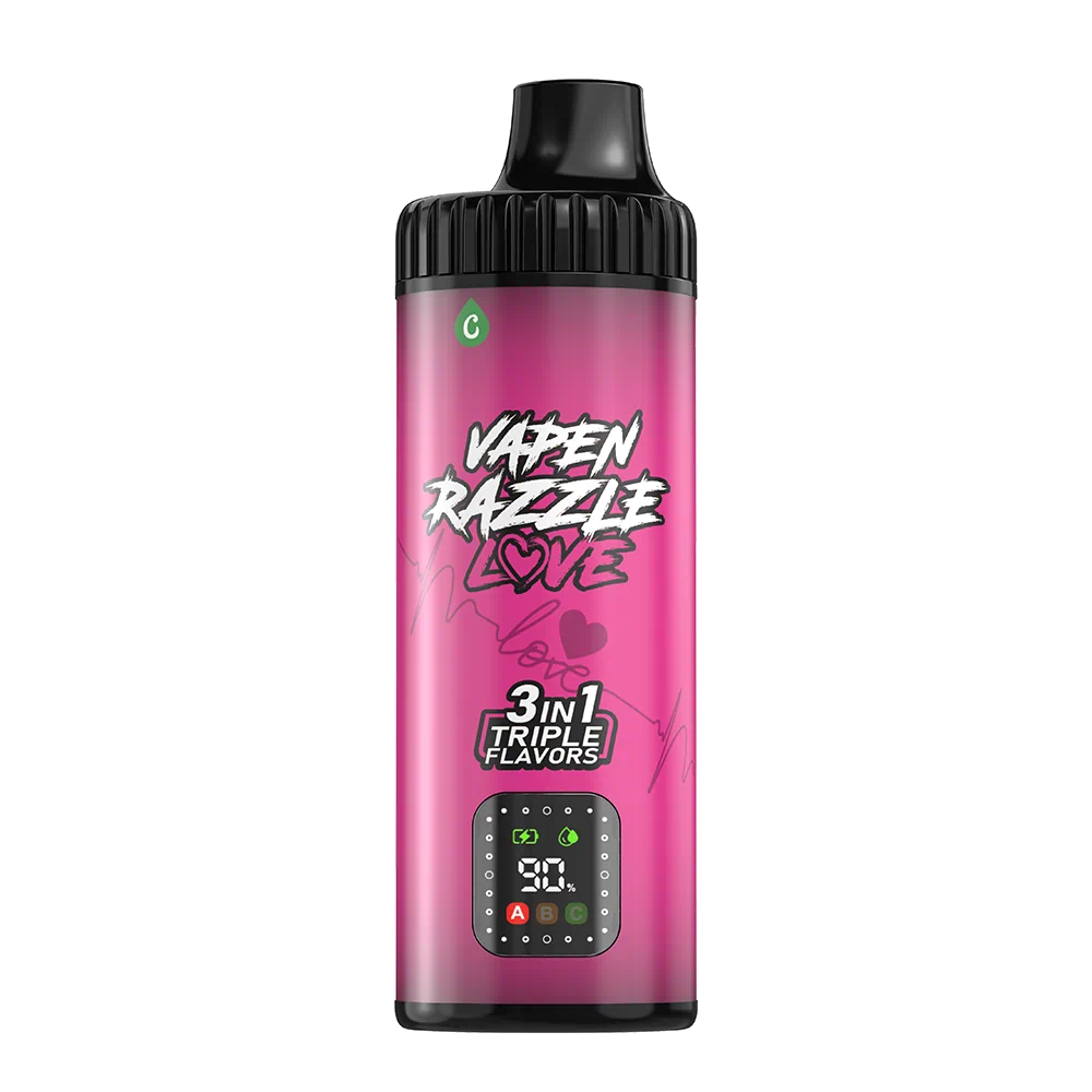 VAPEN RAZZLE LOVE 80K Tropical Fusion triple flavor – Tropical Fruit Ice, Black Dragon Ice, and Love 66 disposable vape flavor series