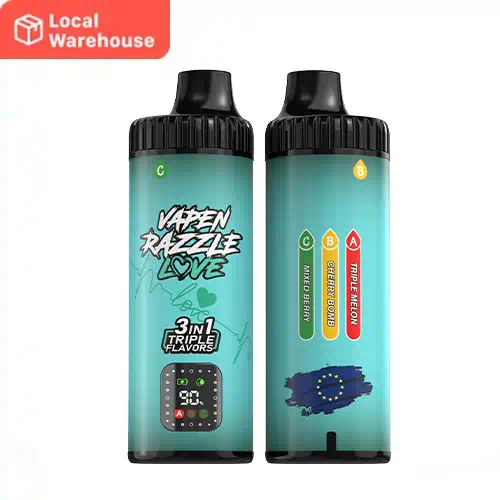 VAPEN RAZZLE LOVE 80K 3in1 Triple Flavor Disposable Vape 80000 Puffs Smart Display