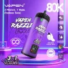 VAPEN RAZZLE LOVE 80K 3-in-1 triple flavor disposable vape with 80,000 puffs, rotating mouthpiece, triple mesh coils, 3 independent tanks, smart LED display, and Type-C fast charging
