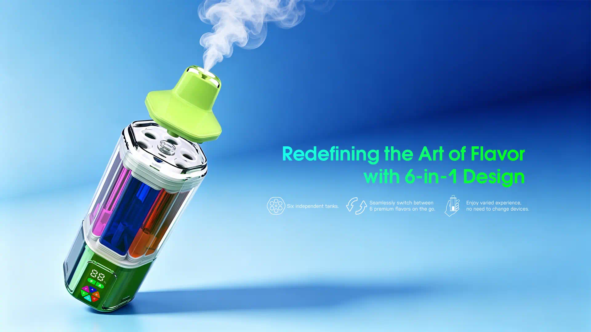 VAPEN HEXA 200K 6-in-1 design with six separate flavor profiles